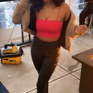 pink neon croptop womens